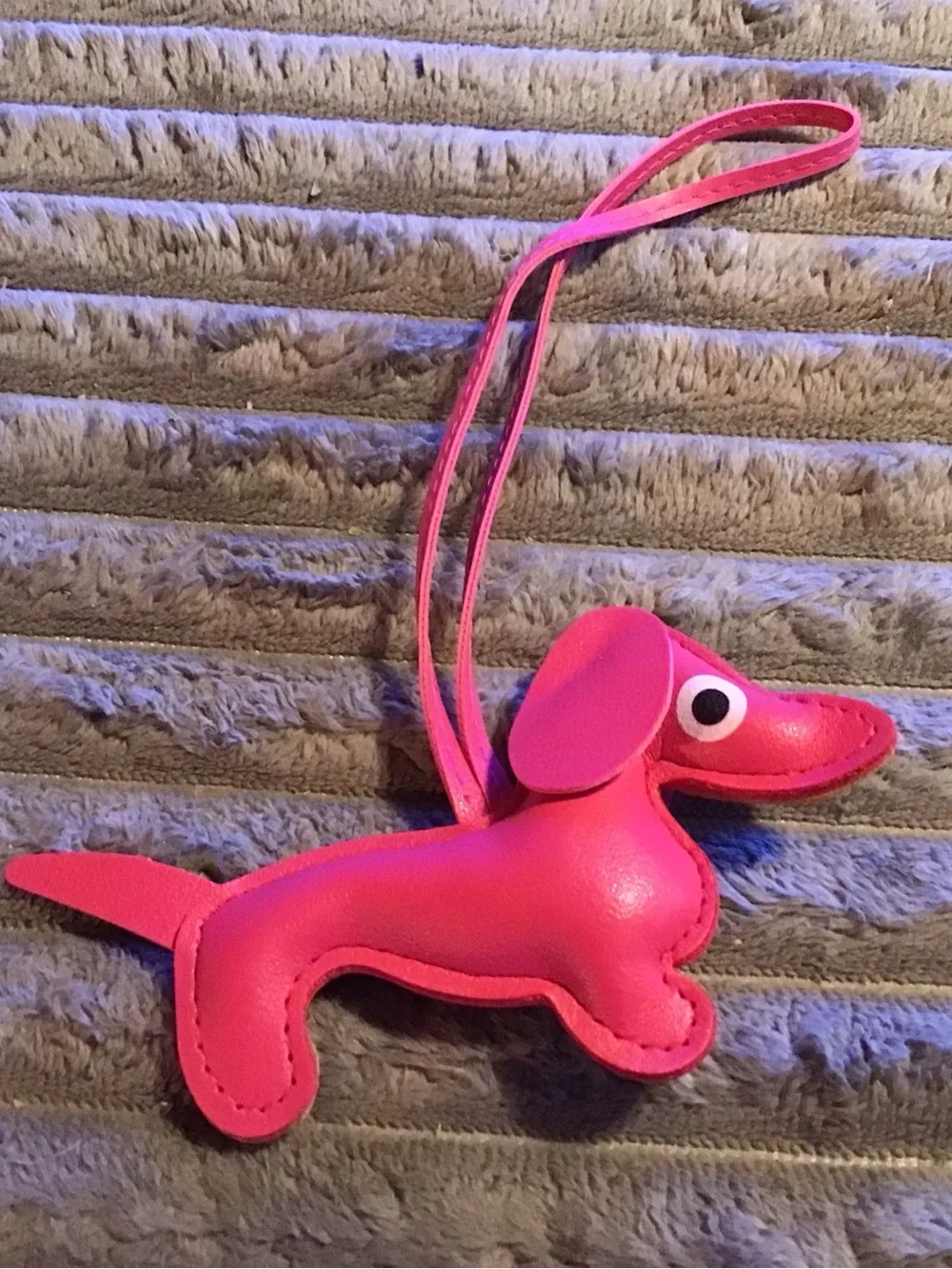 Hot Pink Dachshund Charm Wristlet